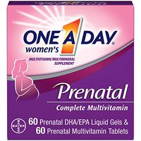 One A Day Women's Prenatal Multivitamin Two Pill Formula, Supplement for Before, During, and Post Pregnancy, Including Vitamins A, C, D, E, B6, B12, Folic Acid, and Omega-3 DHA, 60+60 Count