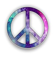 Vinyl Junkie Graphics Peace Sign Custom Graphic Decal Window Laptop Car Truck Window Sticker (Starry Sky)