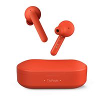 Wireless Earbuds TicPods Free True Bluetooth Earbuds with Charging case, Water Resistant, Clear Crisp Audio in Both Ears, Noise isolating (Red)