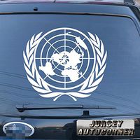 3S MOTORLINE United Nations UN Logo Decal Sticker Car Vinyl Pick Size Color die Cut no bkgrd (White, 6'' (15.2cm))
