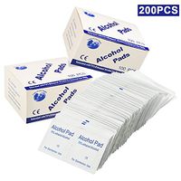 200 Pcs 75% Alcohol Disinfectant Cotton Slices Sterile Alcohol Prep Pads Gauze Pads Individually Wrapped Swap Pad Wet Wipe for Outdoor Skin Cleaning Care, 6x6 cm