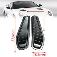 CHAMPLED Universal 2 x ABS Car Decorative Hood Scoop Smoke Black Air Flow Intake Vent Cover For TOYOTA LEXUS ACURA NISSAN MITSUBISHI SUBARU MAZDA