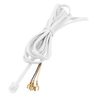 uxcell 6P4C RJ11 to 4 Spade Lug Telephone Cord Cable Connector 2 Meters White