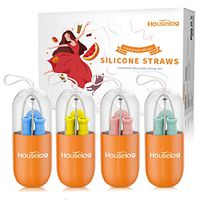 Reusable Silicone Collapsible Straws Food-Grade Drinking Straws 7.87 Inch