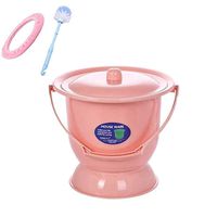 Goquik Portable Toilet/Potty Urinal Pelvic Pot Pregnant Women Urine Bucket with Lid Elderly Toilet and Plastic Potty Female Bucket (Color : Pink)