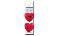 Blumenthal Lansing Slimline Buttons Series Funtastics -Fuchsia Heart 2-Hole 1" 2/Card
