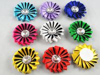 24pcs Ribbons Circular Flower Rhinestones Appliques Craft DIY (Pick Color (Mix)