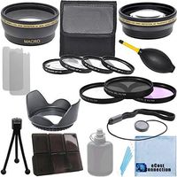 Pro Series 58mm 0.43x Wide Angle Lens, 2.2x Telephoto Lens, 3 Piece Filter Set, 4 Piece Close-Up Filter Set, Lens Hood and an eCostConnection Accessories Kit