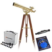 Celestron 21034 Bundle Ambassador 80AZ Brass Telescope with Skymaps, Optics Cleaning Tool and Eyepiece & Filter Kit
