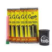 Canna Wraps Hemp Wraps Honey (6 Packs, 2 Wraps Per Pack) Includes KC Jar