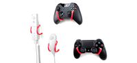 Wall Clip - Xbox One, PS4, Nintendo Switch, and Retro Game Controller Organizer - 4 Pack, Red