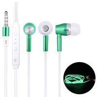 Staron Luminous Earphones with Microphone, 3.5mm in-Ear Stereo Luminous Headphone Headset Super Bass Music Earphone Earbuds (Green)