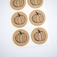 Pumpkin Stickers, Rustic Round Envelope Seals and Labels by Once Upon Supplies, for Autumn Themed Parties, 1.5 Inches, 60 Stickers