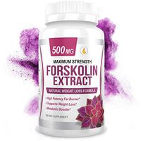 PREMIUM FORSKOLIN EXTRACT, 500mg - 60 Capsules w/ 20% Standardized Forskolin, Non-GMO & Gluten Free, Appetite Suppressant, MAX Strength Belly Fat Burner, Carb Blocker, Weight Loss Supplement. USA Made