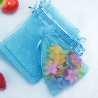 100pcs Drawstring Organza Gift Pouches for Wedding Party Favor, Gift,Jewelry, Candy, Tulle Bags (turquoise)