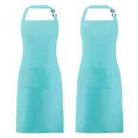 Syntus 2 Pack Adjustable Bib Apron Waterdrop Resistant with 2 Pockets Cooking Kitchen Aprons for Women Men Chef, Green