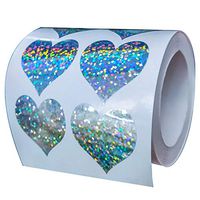 Well Tile Glitter Heart Shape Stickers Sparkly - 1.1" 500 Labels Per Roll - Valentine's Day Love Decorative Sticker for Scrapbooking Party Favors Teacher Supplies