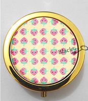 BlackKey Strawberry Pattern 3-Compartment Decorative Pocket Gift Box Case Organizer for Pill, Color 2 -889