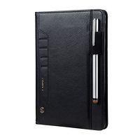 TechCode Galaxy Tab A 10.5 2018 Case, Slim Fit Premium PU Leather Smart Stand Wallet Case with Pen Holder Card Slots Auto Sleep/Wake Cover for Samsung Galaxy Tab A 10.5 SM-T590/ SM-T595 2018, Black
