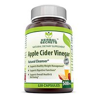 Herbal Secrets Apple Cider Vinegar 500 mg 120 Capsules *Supports Healthy Weight Management *Supports Digestive Functions *Supports Overall Health & Well-Being