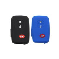 Black and Navy Blue Silicone Rubber Remote Key Cover Holder Key Fob Skin Cover for Toyota 4runner Venza Avalon Land Cruiser Camry
