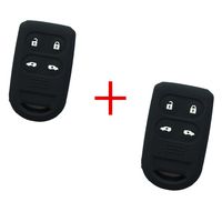 2Pcs New Black Protector Silicone 4 Buttons Keyless Remote Key Cover Fob Case Shell Skin Jacket Holder Key Protector for Honda Odyssey