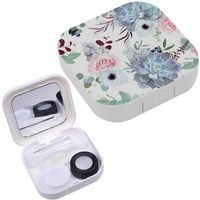 Portable Contact Lens Case Box Travel Kit Mirror + Bottle + Tweezers Container Holder [ Design Arranged ]