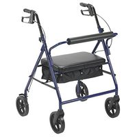 Drive Medical 10216BL-1 Bariatric Rollator with Wheels, Blue, 8 Inch