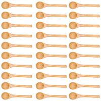 Yosoo Mini Natural Wooden Spoon Children Kids Kitchen Condiment Tool Wood 4.9inch 30pcs