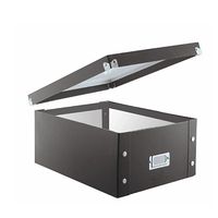 Cardboard Media Storage Box, CD/DVD Storage Box, Keep Your CD, DVD & PC Or Playstation Games Organized & Easy to Find, Lidded Box, Double Wide, Black & Ebook Home Decor