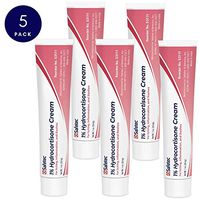 Safetec Hydrocortisone 1% Cream 1oz Tube - for Itching, Swelling, Rash, Redness (Pack of 5 Tubes)