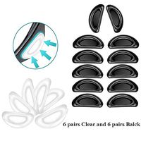 Eyeglass Nose Pads Sticky Pads Silicone Glasses Nose pad Stick on Eyeglass, Reading Glasses, Sunglasses, Adhesive Silicone Anti-Slip Nosepads(Clear and Black, 1mm)