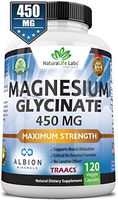 Magnesium Glycinate 450 MG Albion Minerals TRAACS Maximum Bioavailability Chelate No Laxative Effect Vegan Helps Function of Muscles, Bones, Heart Non-GMO 150 Capsules