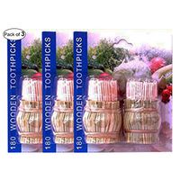 Purest Wooden Toothpick 180 in 1 Pack (Pack of 3)