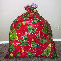 Giant Christmas Holiday Theme Plastic Gift Bag 38" x 48" (Christmas Tree)