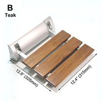 JCWANGDEFU Folding Shower Seat Wall Mounted Bathroom Bathtub Safety Stool Chair, Solid Wood, Load of 350 lbs, B