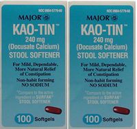 Docusate Calcium 240 MG Stool Softener Softgels Generic for Surfak 100 Softgels Per Bottle Pack of 2 Bottles