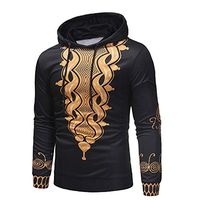 Men Hoodies Pullover Sale,deatu Clearance Mens Autumn Long Sleeve National Style Print Sweatshirt Top Tee Outwear(Black,M)