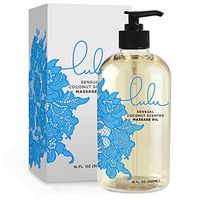 Lulu Coconut Massage Oil with Fractionated Coconut Oil and Essential Oils for Massaging 16 ounce.