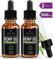 Hemp Oil for Pain Relief Anxiety Sleep Immune System Support (1000mg) Natural Organic Hemp Seed - Herbal Supplements - Tincture Oil Drops (2 Pack | 60mL)
