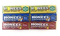 Honees Pure Liquid Drops Variety Bundle of Six: Two Each of Honey Filled, Honey Lemon Cough Suppressant, and Milk & Honey