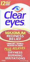 Clear Eyes Maximum Strength Redness Relief - Relieves Dryness, Burning, and Irritations - Up to 12 Hours of Soothing Comfort - 0.5 Fl Oz - Pack of 2