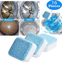 Solid Washing Machine Cleaner Effervescent Tablet Washer Cleaner Deep Cleaning Remover with Triple Decontamination for Bath Room Kitchen (16 PCS)
