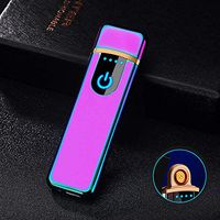 USB Charging Lighter Touchscreen Electronic Double Sided Lighters Portable Smart Lighter with USB Charging Cable, Windproof, Smokeless, Flameless, Mute for Cigar, Cigarette, Pipe