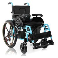 Electric Wheelchair Power Mobility Wheelchair Hybrid Manual and Power Chair Folding Carry Portable Motorized Wheelchairs for Disabled