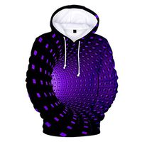 TIFENNY Unisex Hooded Men's Swirl 3D Printing Creative Hoodie Round Neck Casual Long Shirts Tops Blouse Pullover Hot