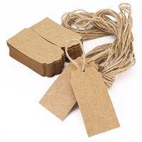 100pcs Brown Kraft Paper Hang Tags Gift Price Party Wedding Label Cards + 20m String by TARGARIAN