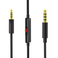 Monoy 3.5mm - 2.5mm Male Replacement Audio Upgrade Cable Inline Mic/Remote Control Cord for Sennheiser Momentum Over-Ear On-Ear Headphone - Black (Black)