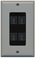 RiteAV - 4 Port HDMI 2.0 Decorative Wall Plate (Gray & Black)