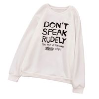 Tsmile Women Unisex Sweatshirt Boyfriend Cute Casual Long Sleeve O-Neck Cat Letter Printed Fit Pullover Tops Blouse